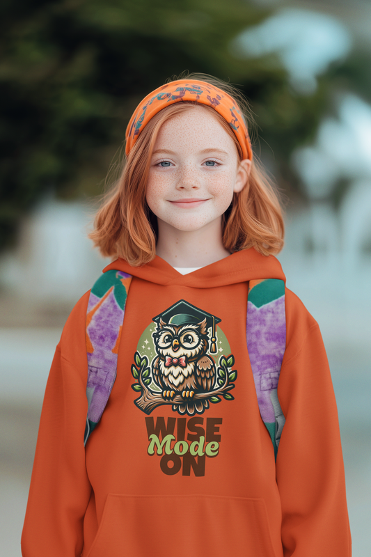 Kinder Premium Bio Hoodie Wise Mode on in – Kinder T-Shirt