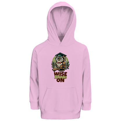 Kinder Premium Bio Hoodie Wise Mode on in Pale Pink – Kinder T-Shirt