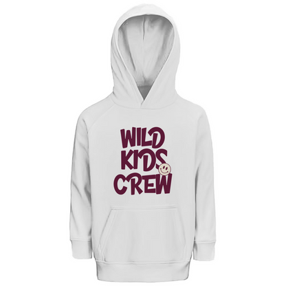 Kinder Premium Bio Hoodie Wild Kids Crew in White – Kinder T-Shirt
