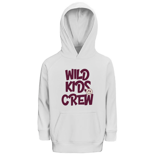 Kinder Premium Bio Hoodie Wild Kids Crew in White – Kinder T-Shirt