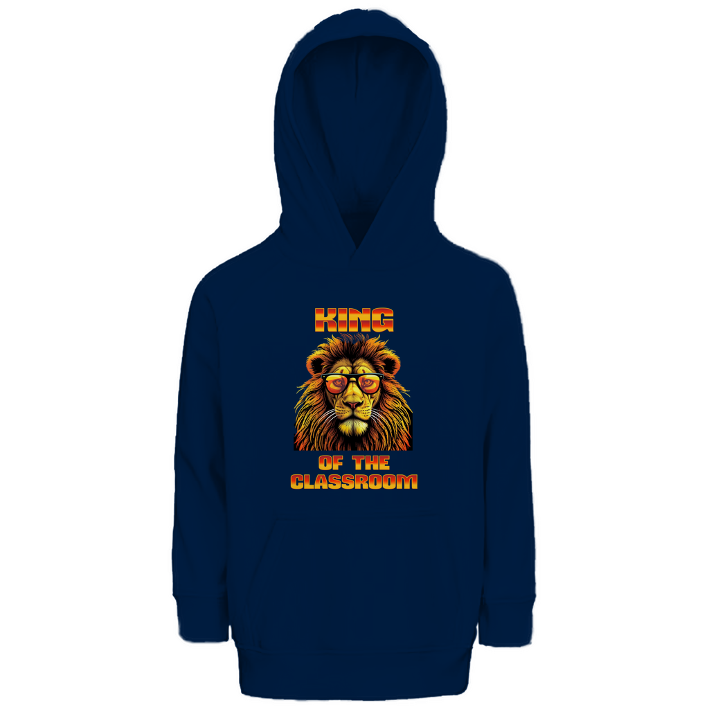 Kinder Premium Bio Hoodie King of the classroom in French Navy – Kinder T-Shirt